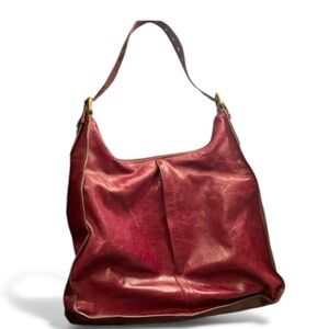 HOBO ALL LEATHER Shoulder Bag In Beet Red